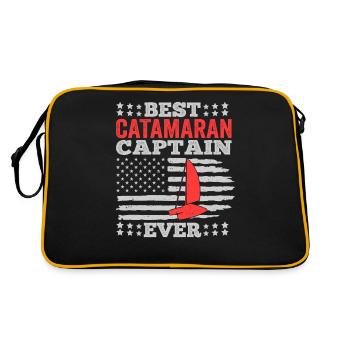 Catamaran Sailing Sailor Meilleur Capitaine de Catamaran - Sac Retro - noir/or - Dos