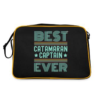 Catamaran Sailing Sailor Meilleur Capitaine de Catamaran - Sac Retro - noir/or - Dos