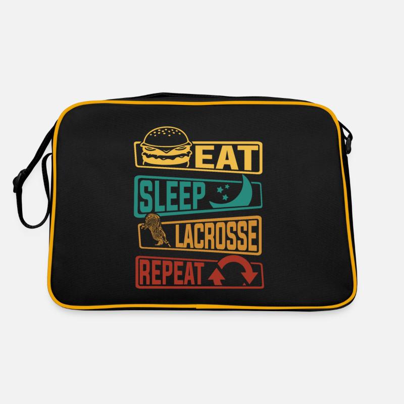 Eat Sleep Lacrosse Repeat Intercrosse Lax Player Retro Bag