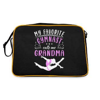My favorite gymnast calls me Grandma Turnsport - Retro Bag - black/gold - Back