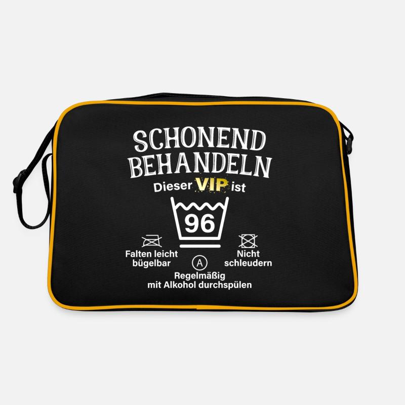96. Geburtstag Schonend Behandeln 96 VIP ist 96 - Retro Tasche - Schwarz/Gold