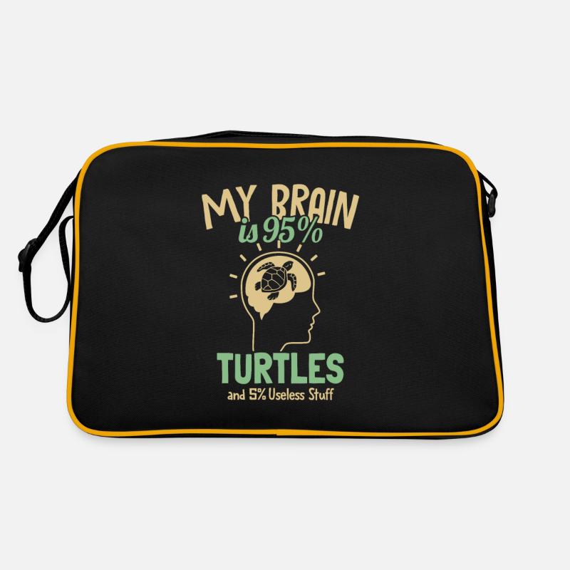 My Brain is 95% Turtles Aquatic Turtle Retro Bag