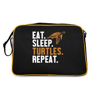 Eat Sleep Turtles Repeat Tortoise - Retro Bag - black/gold - Back