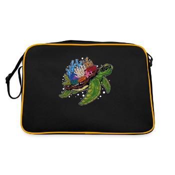 Water turtle Giant tortoise Turtle - Retro Bag - black/gold - Back