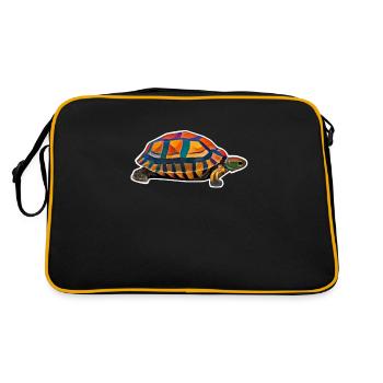 Colorful Water Turtle Giant Tortoise - Retro Bag - black/gold - Back