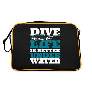 La vie de plongée est meilleure sous les palmes de plongée sous l’eau - Sac Retro - noir/or - Dos