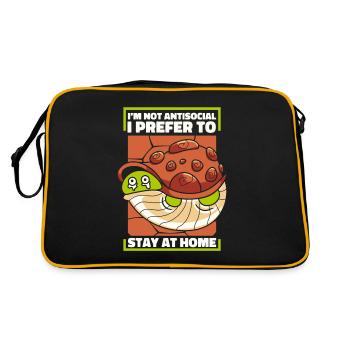Not Antisocial Prefer To Stay At Home Turtle - Retro Bag - black/gold - Back