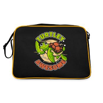 Turtley Awesome Tortoise Turtle - Retro Bag - black/gold - Back