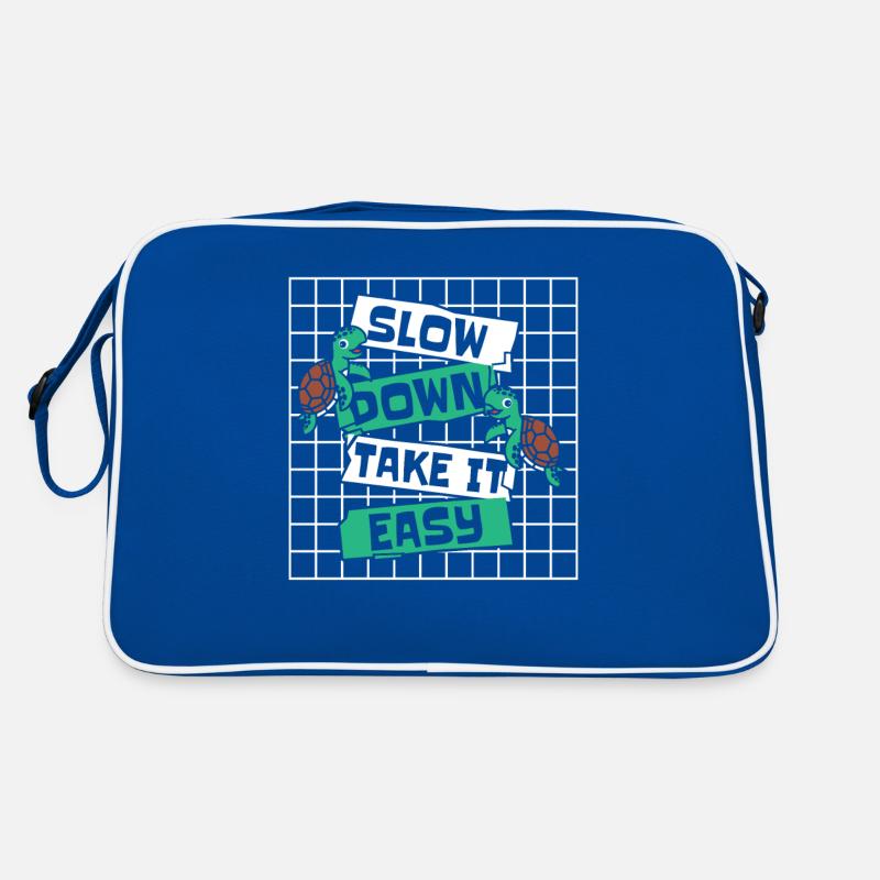 Slow Down Take It Easy Riesenschildkröte Retro Tasche