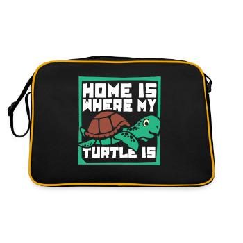 Home Is Where My Turtle Is Tortoise - Retro Bag - black/gold - Back