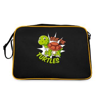Save The Turtles Giant Tortoise Turtle - Retro Bag - black/gold - Back