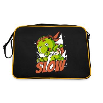 I Run Slow Water Turtle Giant Tortoise - Retro Bag - black/gold - Back