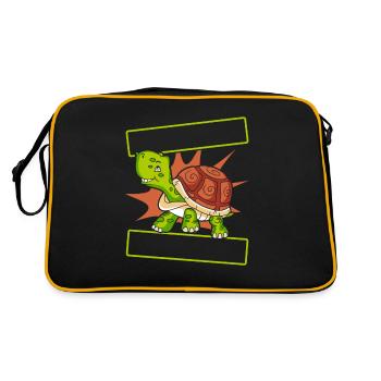 Hands Off My Turtle Giant Tortoise Turtle - Retro Bag - black/gold - Back