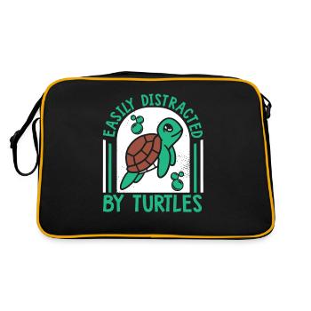 Easily Distracted By Turtles Aquatic Turtle - Retro Bag - black/gold - Back