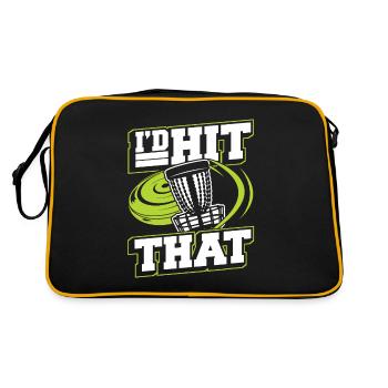 I'd Hit That Frisbee Golf Korb Scheibe Disc - Retro Tasche - Schwarz/Gold - Hinten