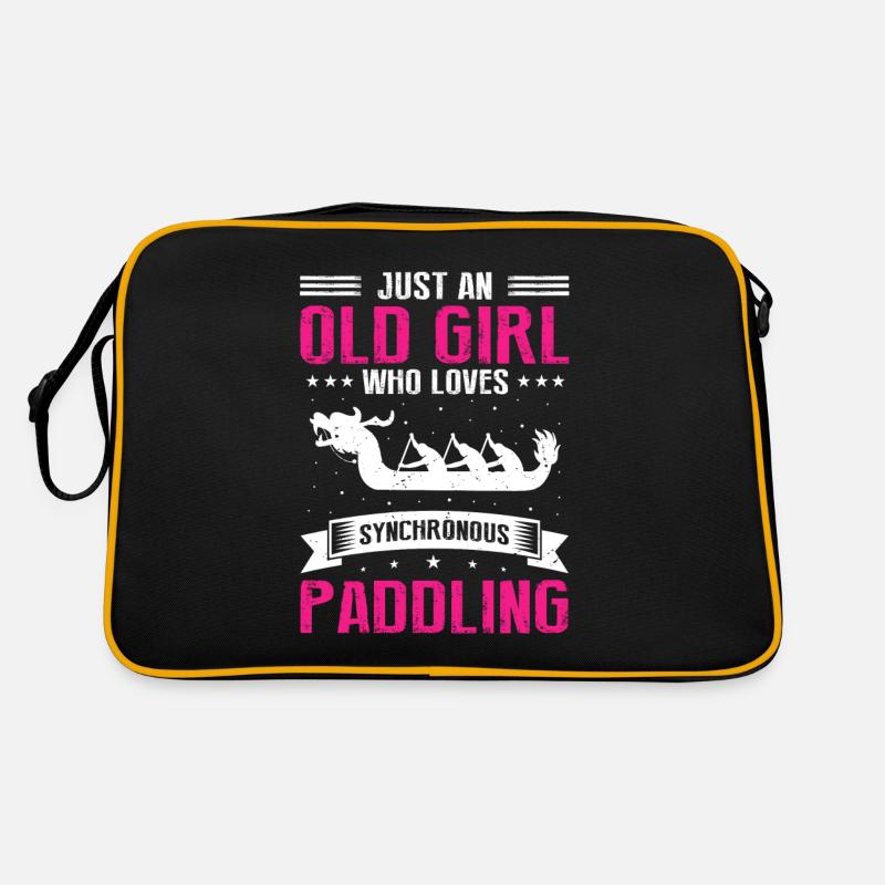 Drachenboot Trainer und Drachenboot - Retro Tasche - Schwarz/Gold