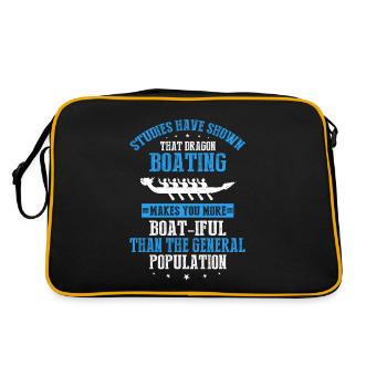 Drachenboot und Drachenboot Crew - Retro Tasche - Schwarz/Gold - Hinten