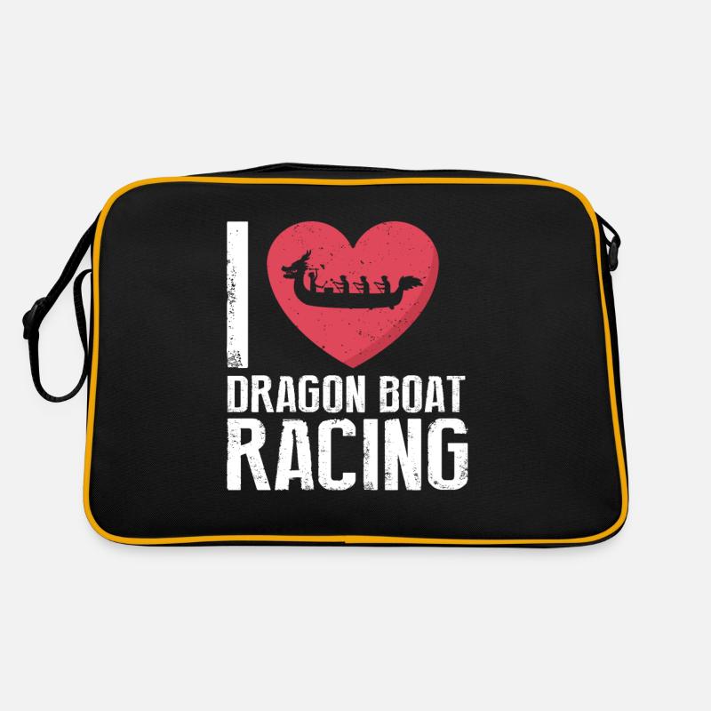 Drachenboot Crew und Drachenbootfahren Retro Tasche