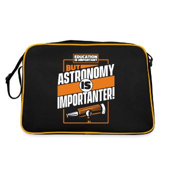 L’éducation est importante, mais l’astronomie l’est - Sac Retro - noir/or - Dos