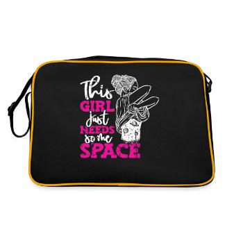 This Girl Just Need Some Space Astronomy Photographer - Retro Bag - black/gold - Back