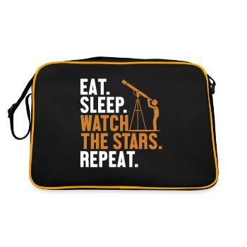 Eat Sleep Watch The Stars Repeat Cosmologist - Retro Bag - black/gold - Back