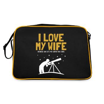I love my Wife Astronomy Starry Sky Cosmologist - Retro Bag - black/gold - Back