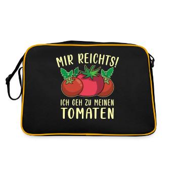 Gehe Zu Tomaten Tomatensorten Gartenfreunde - Retro Tasche - Schwarz/Gold - Hinten