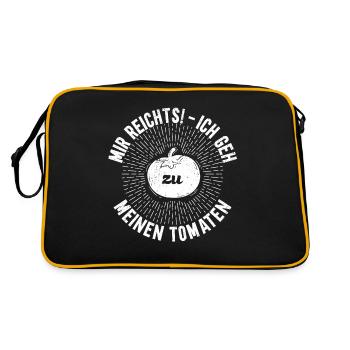 Gehe Zu Tomaten Tomatensorten Gartenfreunde - Retro Tasche - Schwarz/Gold - Hinten