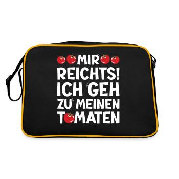 Gehe Zu Tomaten Tomatensorten Gartenfreunde - Retro Tasche - Schwarz/Gold - Hinten