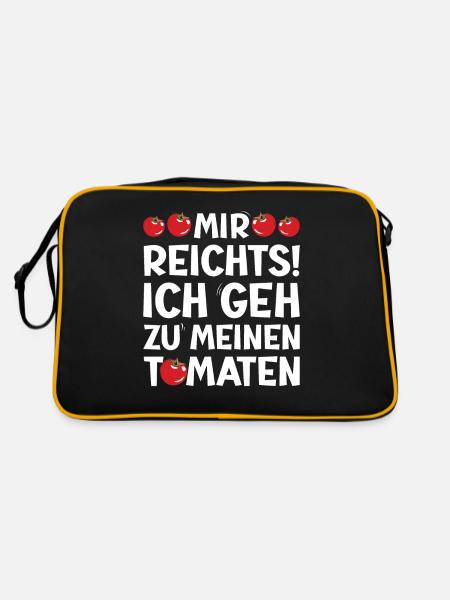 Gehe Zu Tomaten Tomatensorten Gartenfreunde - Retro Tasche - Schwarz/Gold - Hinten