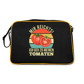 Gehe Zu Tomaten Tomatensorten Gartenfreunde - Retro Tasche - Schwarz/Gold - Hinten