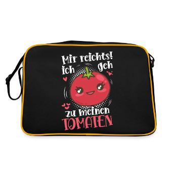 Gehe Zu Tomaten Tomatensorten Gartenfreunde - Retro Tasche - Schwarz/Gold - Hinten