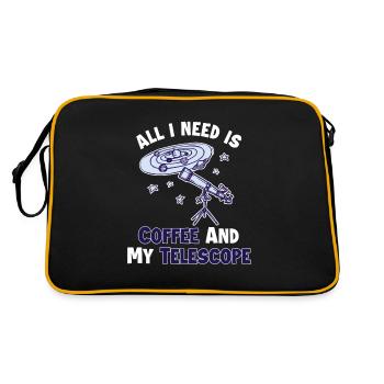Coffee and my Telescope Cosmologist Starry Sky - Retro Bag - black/gold - Back