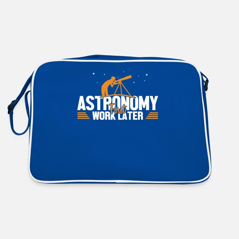 Astronomy First Work Later Sternenhimmel Retro Tasche