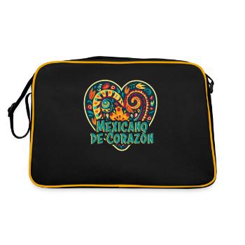 Mexiko Strandurlaub am Meer Design Strandmotiv - Retro Tasche - Schwarz/Gold - Hinten