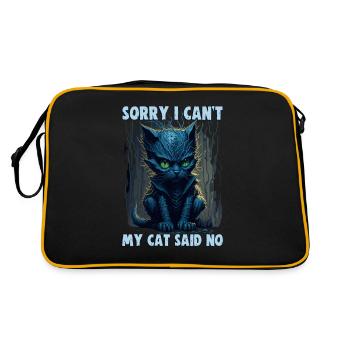 Katzenliebhaber Design Katzenmama Sorry I can't My - Retro Tasche - Schwarz/Gold - Hinten