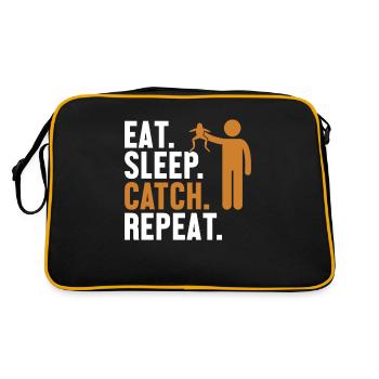 Eat Sleep Catch Repeat Tadpole Tree Frog - Retro Bag - black/gold - Back