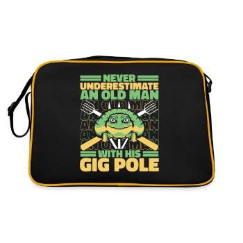 Never Underestimate An Old Man With Gig Pole - Retro Bag - black/gold - Back