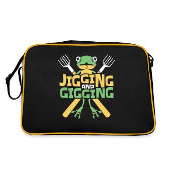 Jigging And Gigging Toad Tadpole Frog Catcher - Retro Bag - black/gold - Back