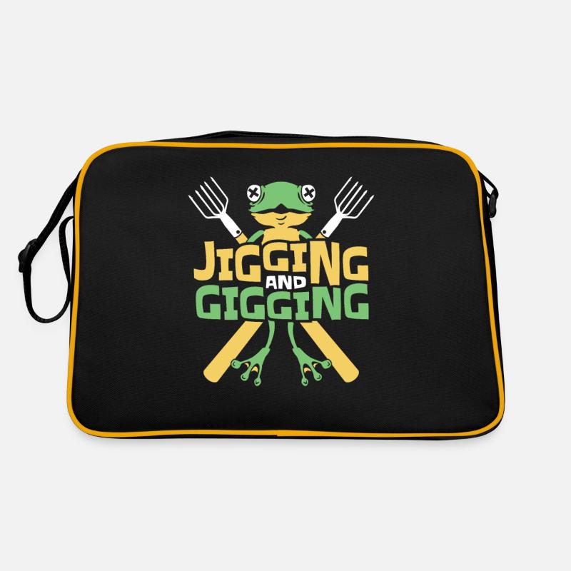 Jigging And Gigging Toad Tadpole Frog Catcher Retro Bag