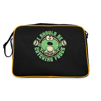 I Should Be Catching Frogs Toad Tadpole - Retro Bag - black/gold - Back
