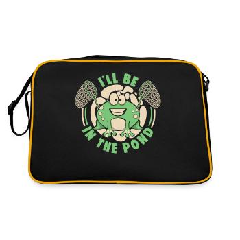 I'll Be In The Pond Tadpole Tree Frog Frog - Retro Bag - black/gold - Back