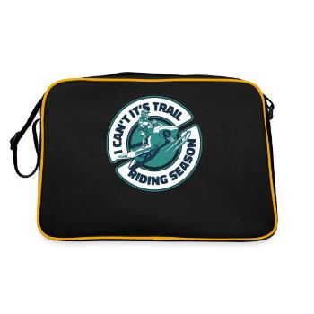 I Can't It's Trail Riding Season Snow Motorcycle - Retro Bag - black/gold - Back