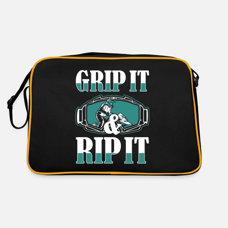 Grip It And Rip It Schneemotorrad Snowmobile Retro Tasche