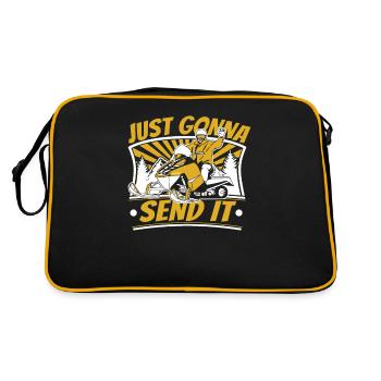 Just Gonna Send It Schneemotorrad Snowmobile - Retro Tasche - Schwarz/Gold - Hinten