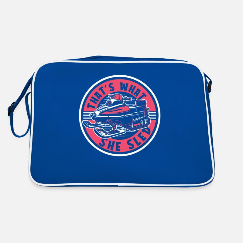 That's What She Sled Snow Motorcycle Snowmobile Retro Bag
