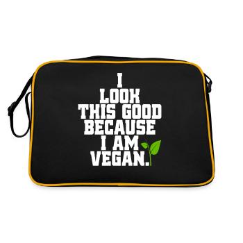 Veganer J’ai l’air aussi bien parce que je suis végétalien Veggie - Sac Retro - noir/or - Dos