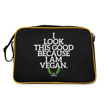 Veganer J’ai l’air aussi bien parce que je suis végétalien Veggie - Sac Retro - noir/or - Dos