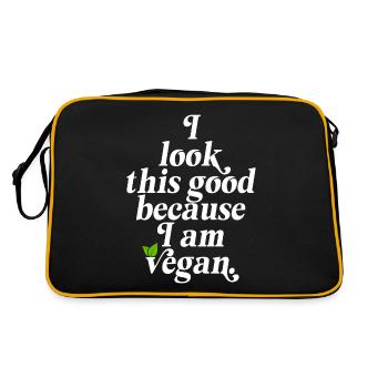 Veganer J’ai l’air aussi bien parce que je suis végétalien Veggie - Sac Retro - noir/or - Dos