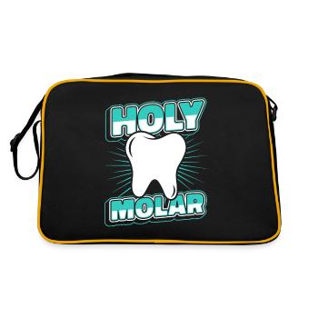 Holy Molar Zahntechnischer Assistent Zahnlabor - Retro Tasche - Schwarz/Gold - Hinten